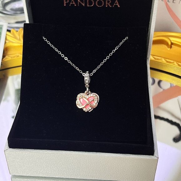 Pandora Sterling Silver Round Halo Necklace - Picture 7 of 8